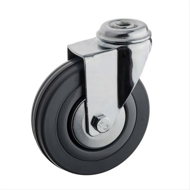 Swivel Bolt Hole Grey Rubber Caster