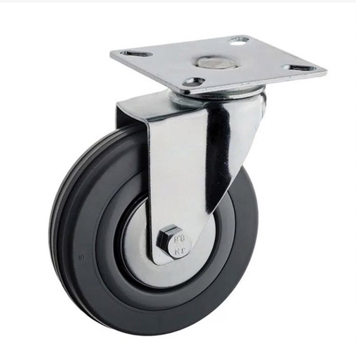 Swivel Plate Grey Rubber Caster